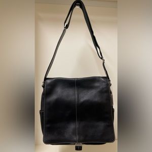 Coach Black Leather Messenger Bag/Satchel